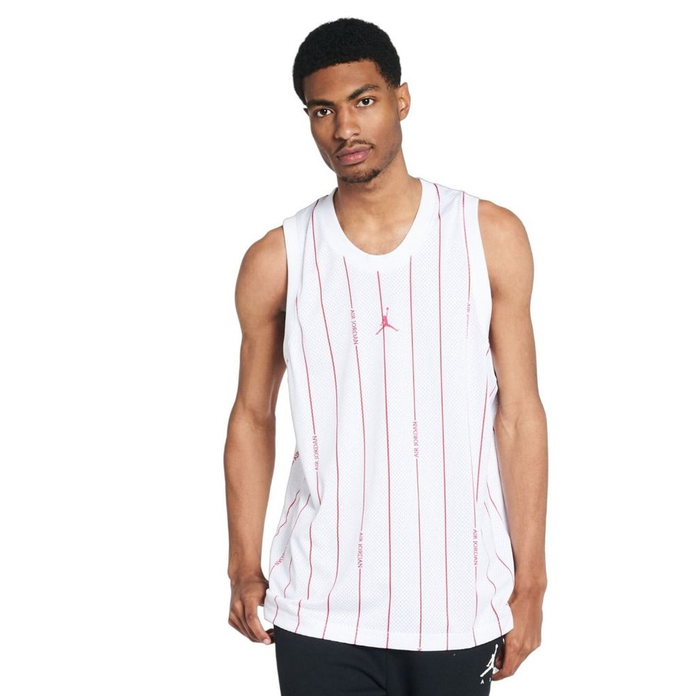 Nike Air Jordan Basketball Jersey Mens Size 2XL White Red Pinstripe Baseball NWT